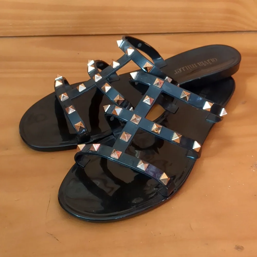 Olivia Miller Studded Strappy Slides - Picture 3 of 5